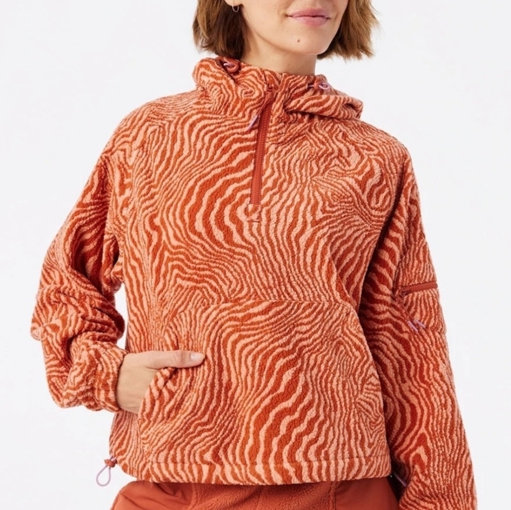 Outdoor Voices Melon Zebra Primofleece Pullover S